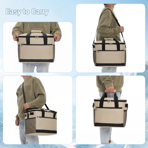LBK2535L - Kono Large 30L Portable Lunch Bag with Enhanced Insulation–Compact & Convenient for Travel and Commuting - Khaki