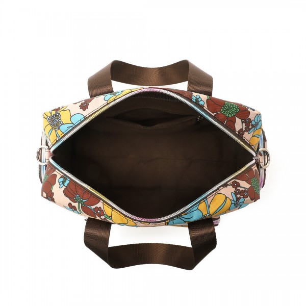 MSK2434F - Kono Vielseitig Mehrfachtasche Reisetasche Mit Einstellbarem abnehmbarem Riemen und Blumendruck - Khaki