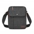 MSK2455 - Kono Canvas Crossbody Shoulder Bag – Multi-Pocket Messenger Bag with Adjustable Strap and Front Organizer Panel - Black