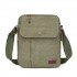 MSK2455 - Kono Canvas Crossbody Shoulder Bag – Multi-Pocket Messenger Bag with Adjustable Strap and Front Organizer Panel - Army green