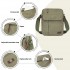 MSK2455 - Kono Canvas Crossbody Shoulder Bag – Multi-Pocket Messenger Bag with Adjustable Strap and Front Organizer Panel - Army green
