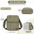 MSK2455 - Kono Canvas Crossbody Shoulder Bag – Multi-Pocket Messenger Bag with Adjustable Strap and Front Organizer Panel - Green