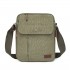 MSK2455 - Kono Canvas Crossbody Shoulder Bag – Multi-Pocket Messenger Bag with Adjustable Strap and Front Organizer Panel - Green