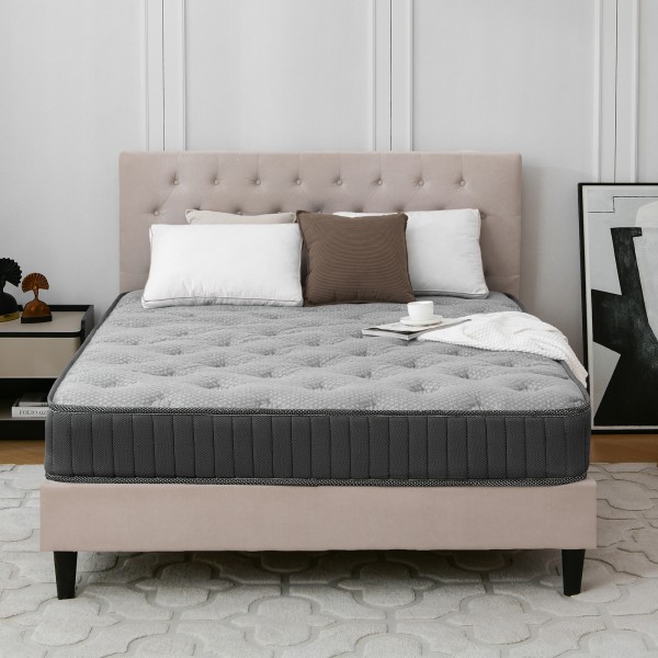 MTS009 - Good Nite 18cm Medium Firm Memory Foam and Bonnell Spring Mattress – Pressure Relief, Cooler Sleep - 120x190x18cm