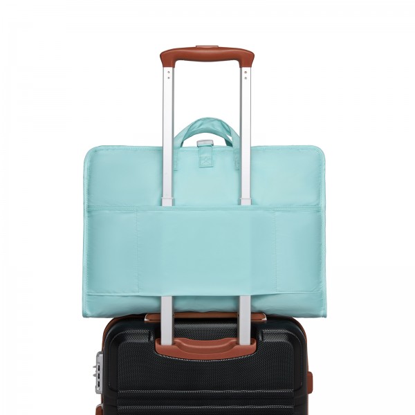 POK2523 - Kono 6-in-1 Hanging Travel Organiser Bag, Portable Foldable Packing Cubes Set with Trolley Sleeve - Blue