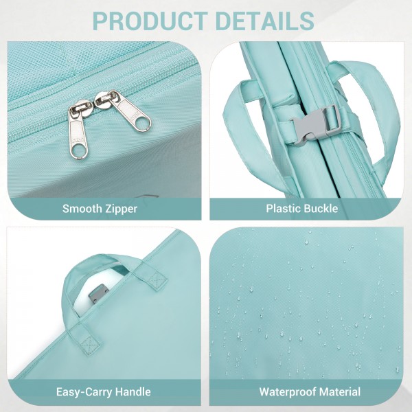 POK2523 - Kono 6-in-1 Hanging Travel Organiser Bag, Portable Foldable Packing Cubes Set with Trolley Sleeve - Blue