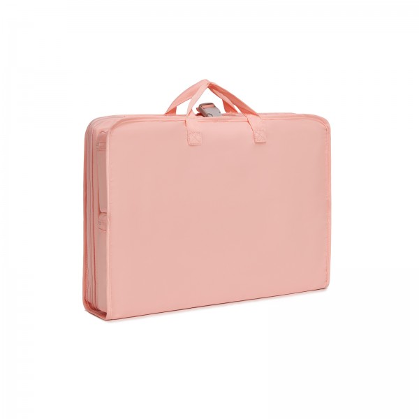 POK2523 - Kono 6-in-1 Hanging Travel Organiser Bag, Portable Foldable Packing Cubes Set with Trolley Sleeve - Pink