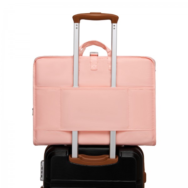 POK2523 - Kono 6-in-1 Hanging Travel Organiser Bag, Portable Foldable Packing Cubes Set with Trolley Sleeve - Pink