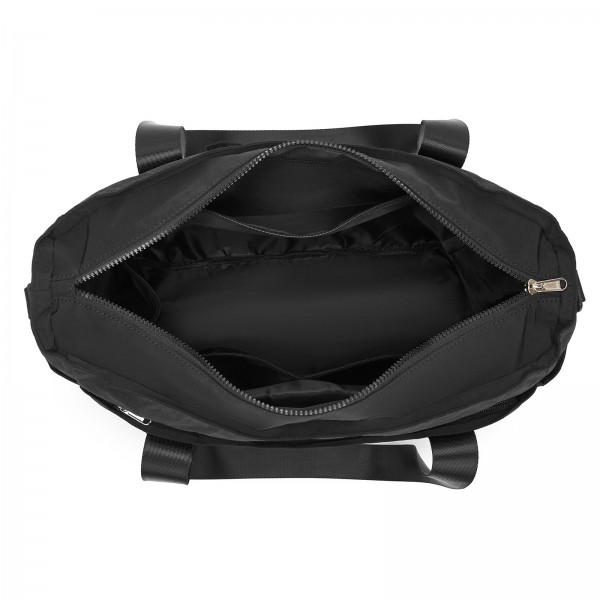 TVK2515 - Kono Bequeme, leicht zu tragende Reisetasche mit großer Kapazität – Laptopfach, Trolley-Schlaufe und Schultergurt - Schwarz