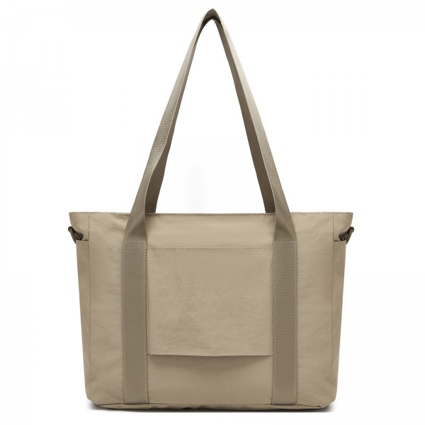 TVK2515 - Kono Bequeme, leicht zu tragende Reisetasche mit großer Kapazität – Laptopfach, Trolley-Schlaufe und Schultergurt - Khaki