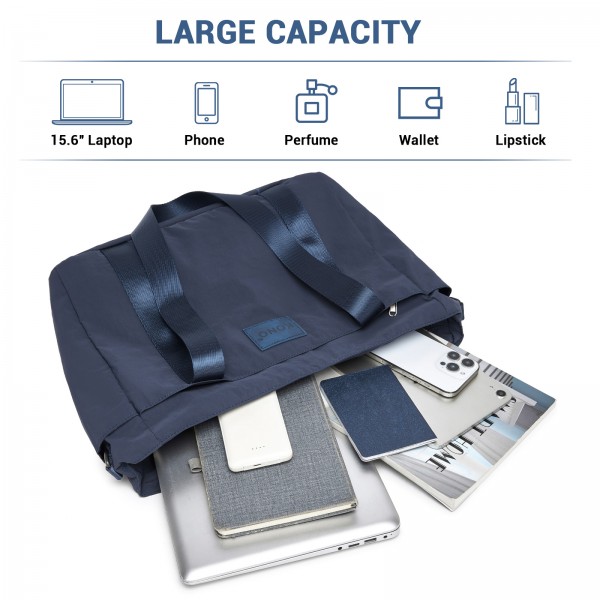 TVK2515 - Kono Bequeme, leicht zu tragende Reisetasche mit großer Kapazität – Laptopfach, Trolley-Schlaufe und Schultergurt - Marineblau