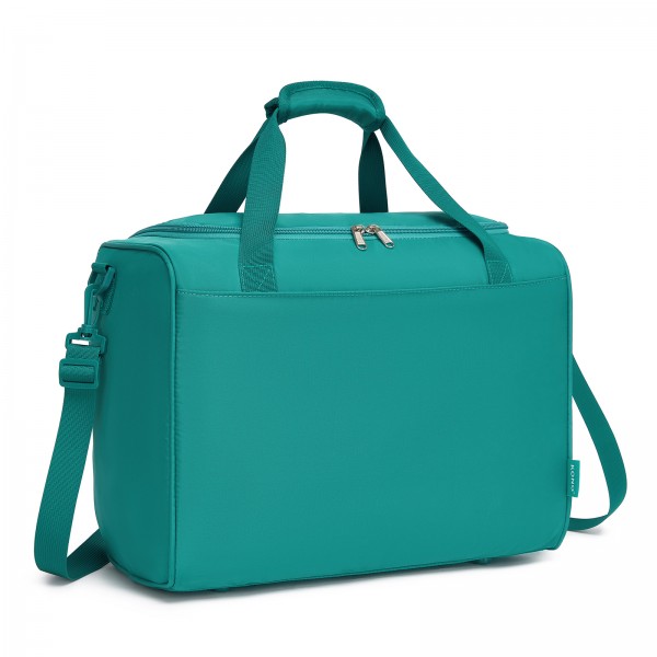 TVK2521 - Kono Kompakte, leichte Personal-Item-Reisetasche 40×30×20 - U-Reißverschluss mit weiter Öffnung & Trolley-Sleeve - Blau und Grün