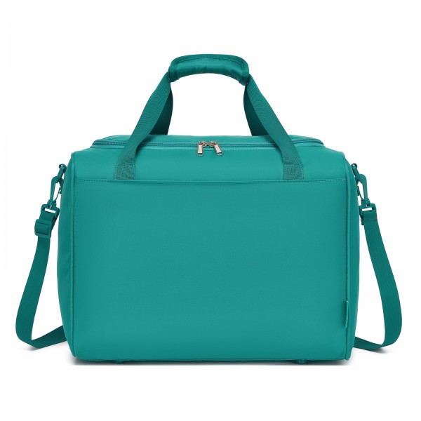 TVK2521 - Kono Kompakte, leichte Personal-Item-Reisetasche 40×30×20 - U-Reißverschluss mit weiter Öffnung & Trolley-Sleeve - Blau und Grün