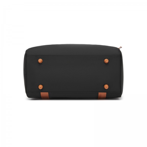 TVK2521 - Kono Compact and Lightweight 40×30×20 Personal-Item Travel Bag - U-Zip Wide Opening And Trolley Sleeve - Black and Brown