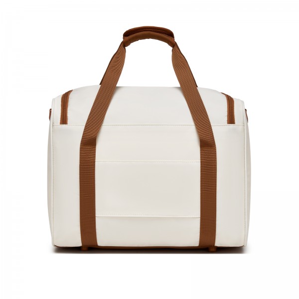 TVK2521 - Kono Compact and Lightweight 40×30×20 Personal-Item Travel Bag - U-Zip Wide Opening And Trolley Sleeve - Cream