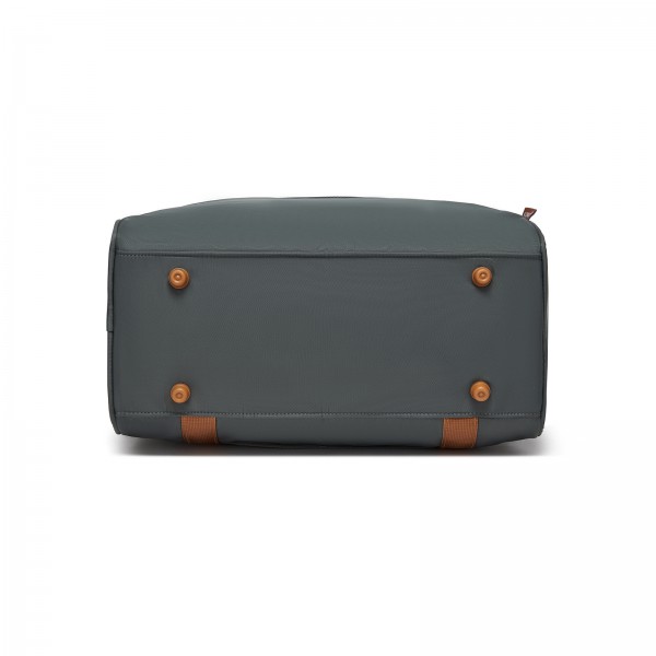 TVK2521 - Kono Kompakte, leichte Personal-Item-Reisetasche 40×30×20 - U-Reißverschluss mit weiter Öffnung & Trolley-Sleeve - Grau und Braun