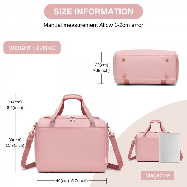 TVK2521 - Kono Kompakte, leichte Personal-Item-Reisetasche 40×30×20 - U-Reißverschluss mit weiter Öffnung & Trolley-Sleeve - Nude