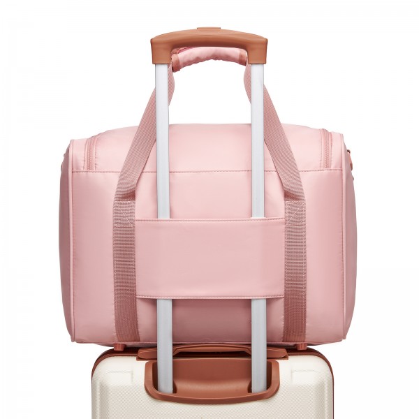 TVK2521 - Kono Kompakte, leichte Personal-Item-Reisetasche 40×30×20 - U-Reißverschluss mit weiter Öffnung & Trolley-Sleeve - Nude