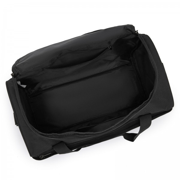 TVK2526 - Kono Spacious Airline-Approved Cabin Travel Duffel (40×30×20 cm) - Roomy Weekender with U-Zip Opening - Black