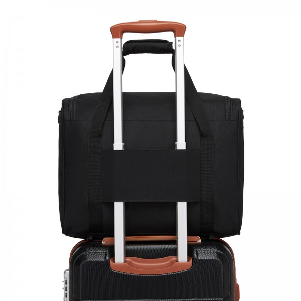 TVK2526 - Kono Spacious Airline-Approved Cabin Travel Duffel (40×30×20 cm) - Roomy Weekender with U-Zip Opening - Black