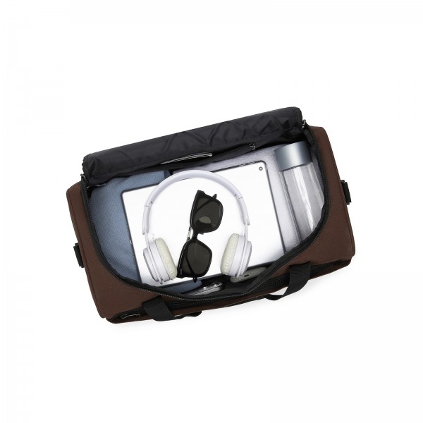 TVK2526 - Kono Spacious Airline-Approved Cabin Travel Duffel (40×30×20 cm) - Roomy Weekender with U-Zip Opening - Brown