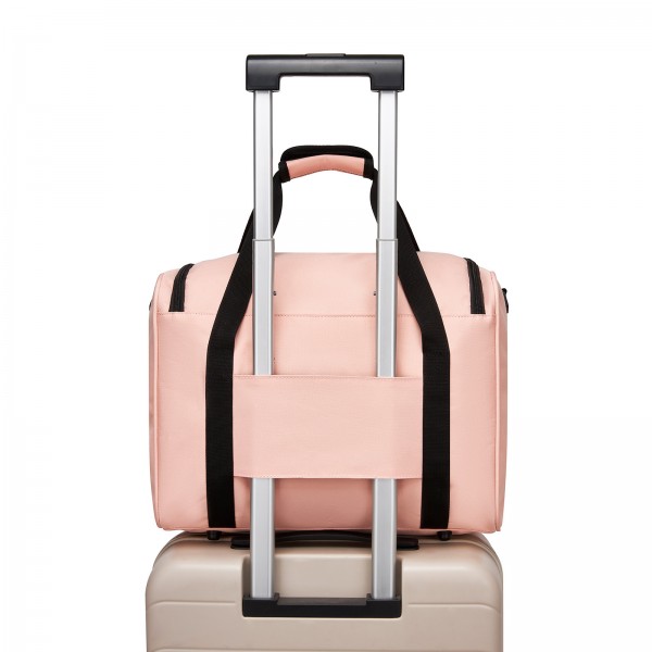 TVK2526 - Kono Spacious Airline-Approved Cabin Travel Duffel (40×30×20 cm) - Roomy Weekender with U-Zip Opening - Pink