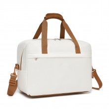 TVK2569 - Kono 40x30x20cm Cabin Travel Bag, Carry-On Tote with Hidden Pocket & Luggage Sleeve for Flights, Work & Weekend Getaways - Beige and Brown