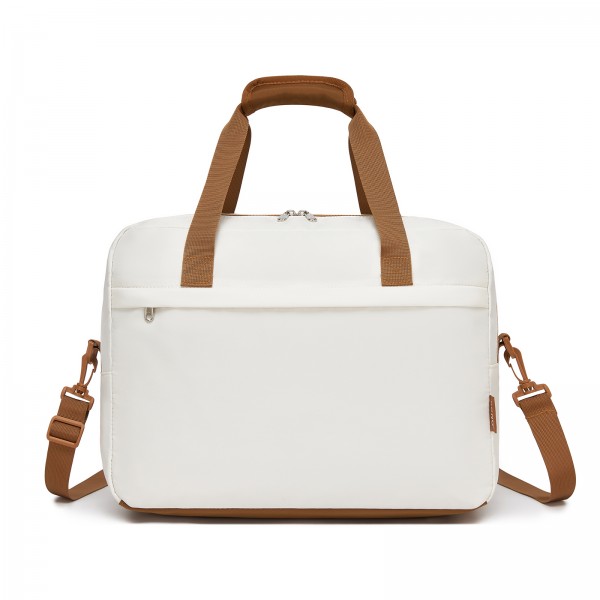 TVK2569 - Kono 40x30x20cm Cabin Travel Bag, Carry-On Tote with Hidden Pocket & Luggage Sleeve for Flights, Work & Weekend Getaways - Beige and Brown