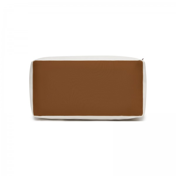 TVK2569 - Kono 40x30x20cm Cabin Travel Bag, Carry-On Tote with Hidden Pocket & Luggage Sleeve for Flights, Work & Weekend Getaways - Beige and Brown