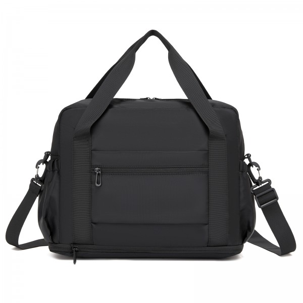 TVK2613 - Kono Expandable Cabin Travel Bag 40×30×20cm - Large Capacity, Water-Resistant, Multi-Compartment Weekend & Carry-On Tote - Black