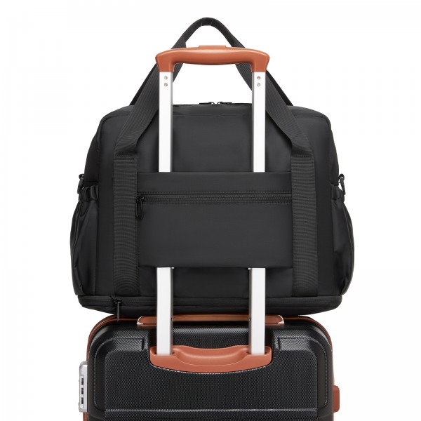 TVK2613 - Kono Expandable Cabin Travel Bag 40×30×20cm - Large Capacity, Water-Resistant, Multi-Compartment Weekend & Carry-On Tote - Black
