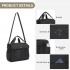 TVK2613 - Kono Expandable Cabin Travel Bag 40×30×20cm - Large Capacity, Water-Resistant, Multi-Compartment Weekend & Carry-On Tote - Black