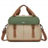 TVK2613 - Kono Expandable Cabin Travel Bag 40×30×20cm - Large Capacity, Water-Resistant, Multi-Compartment Weekend & Carry-On Tote - Khaki and Green