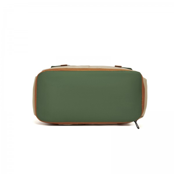 TVK2613 - Kono Expandable Cabin Travel Bag 40×30×20cm - Large Capacity, Water-Resistant, Multi-Compartment Weekend & Carry-On Tote - Khaki and Green