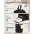TVK2627 - Kono 25L Unisex Modular Tennis Travel Bag Set, Water Repellent Nylon Gym Bag with Detachable Racket Sleeve - Black