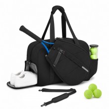 TVK2627 - Kono 25L unisex modularer Tennis-Reisetaschen-Set, wasserabweisende Nylon-Sporttasche mit abnehmbarer Schlägertasche - Schwarz TVK2627 - Kono 25L unisex modularer Tennis-Reisetaschen-Set, wasserabweisende Nylon-Sporttasche mit abnehmbarer Schlägertasche - Schwarz