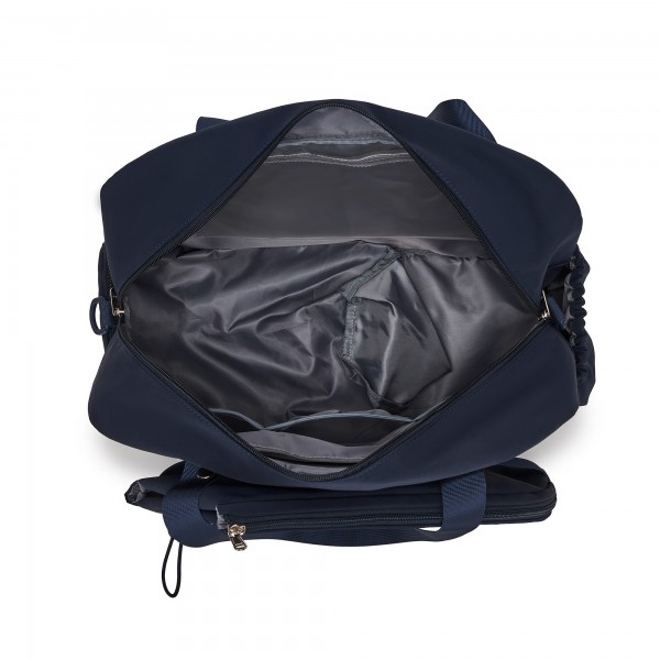 TVK2627 - Kono 25L Unisex Modular Tennis Travel Bag Set, Water Repellent Nylon Gym Bag with Detachable Racket Sleeve - Navy