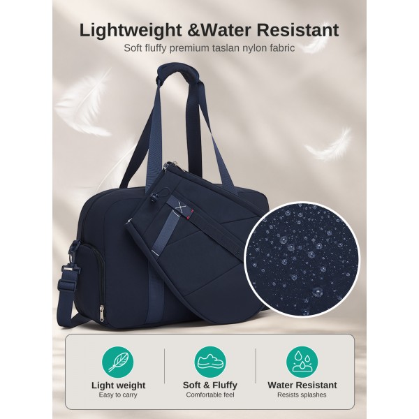 TVK2627 - Kono 25L Unisex Modular Tennis Travel Bag Set, Water Repellent Nylon Gym Bag with Detachable Racket Sleeve - Navy