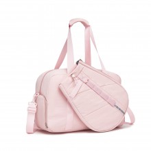 TVK2627 - Kono 25L Unisex Modular Tennis Travel Bag Set, Water Repellent Nylon Gym Bag with Detachable Racket Sleeve - Pink