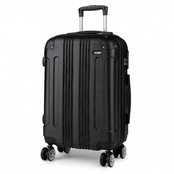 K1777L - Kono 24 Inch ABS Hard Shell Suitcase Luggage - Black