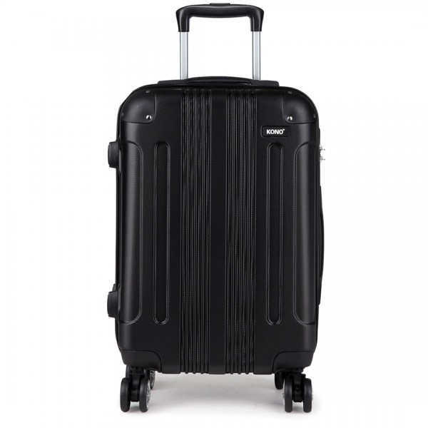 K1777L - Kono 24 Inch ABS Hard Shell Suitcase Luggage - Black