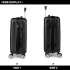 K1777L - Kono 24 Inch ABS Hard Shell Suitcase Luggage - Black