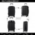 K1777L - Kono 24 Inch ABS Hard Shell Suitcase Luggage - Black