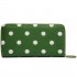 L1109D2 - Miss Lulu Oilcloth Purse Polka Dot Green 