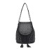 L1414 - Miss Lulu Totenkopf-Nieten Rucksack Schultertasche - Schwarz