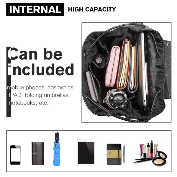 L1414 - Miss Lulu Totenkopf-Nieten Rucksack Schultertasche - Schwarz