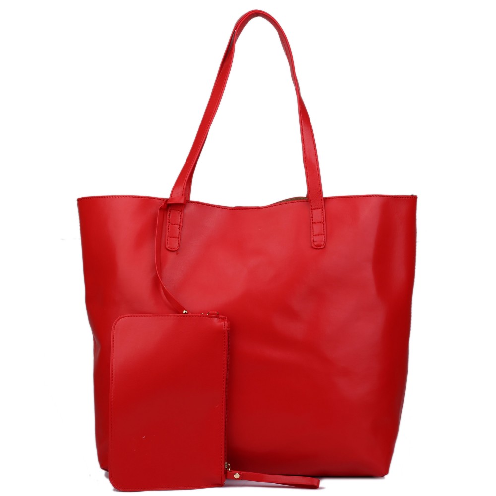 Large Red Leather Tote Bag | SEMA Data Co-op