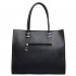L1509 - Miss Lulu Leather Look Classic Square Shoulder Bag Black