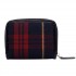 L1518 - Miss Lulu Small Canvas Tartan Purse Red