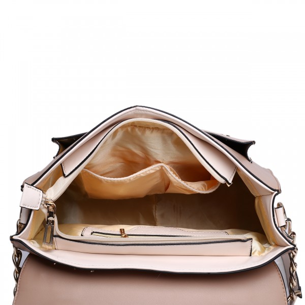 L1521 - Miss Lulu Classic Satchel Shoulder Bag Brown